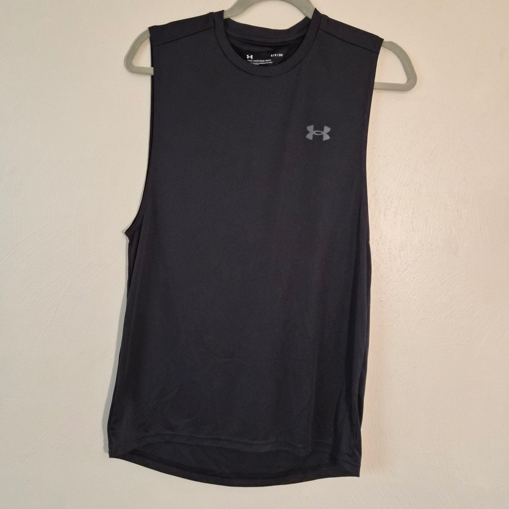 Under Armour Mens Loose Fit Sleeveless Muscle Shirt Black Small Gymcore Fitness